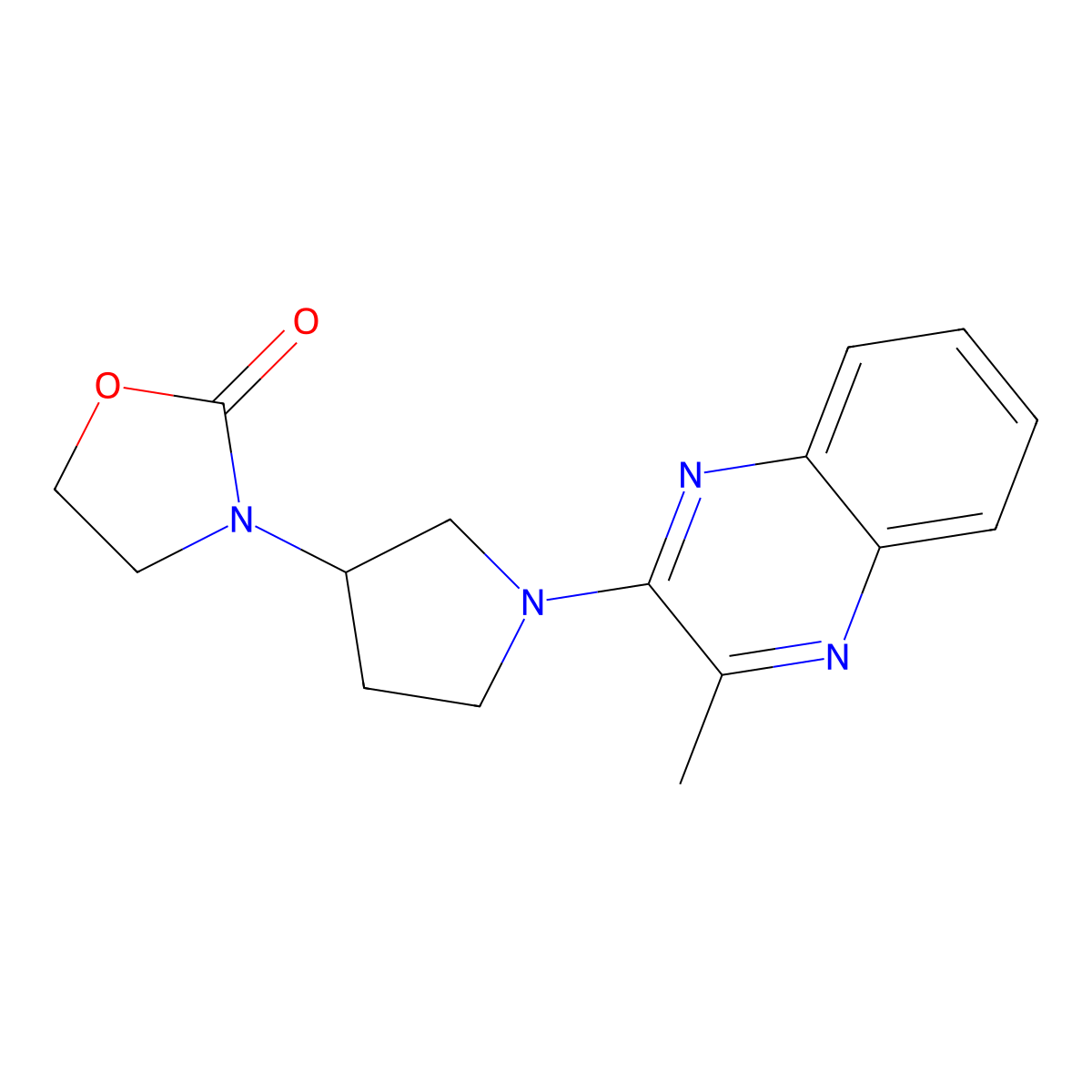 3-[1-(3-Methylquinoxalin-2-yl)pyrrolidin-3-yl]-1,3-oxazolidin-2-one molecular structure, CAS 2380043-23-0
