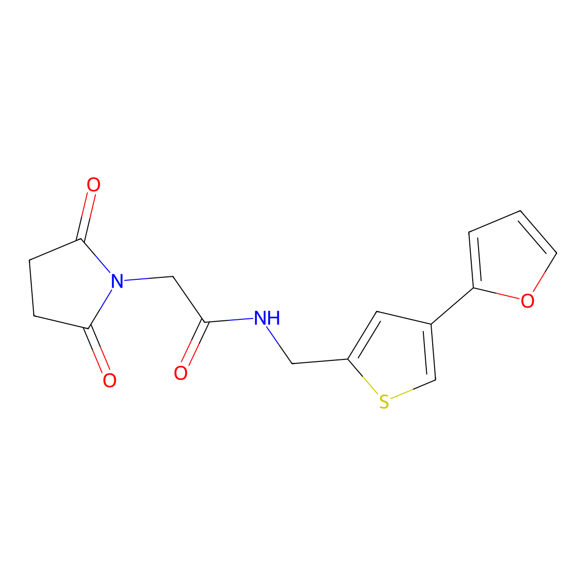 2-(2,5-dioxopyrrolidin-1-yl)-N-{[4-(furan-2-yl)thiophen-2-yl]methyl}acetamide molecular structure, CAS 2380043-33-2