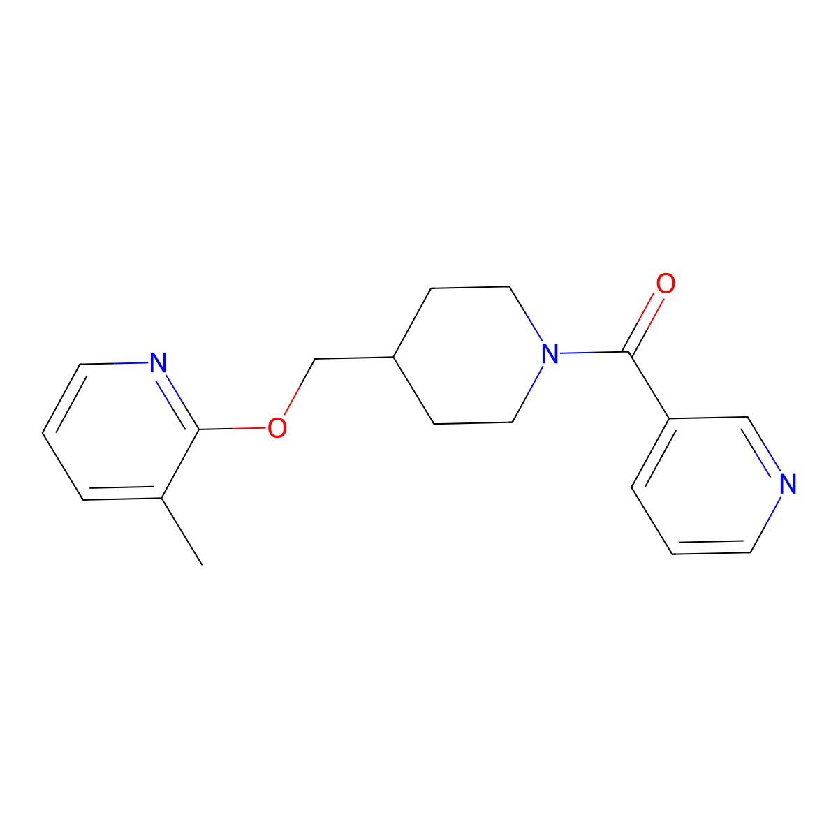3-Methyl-2-{[1-(pyridine-3-carbonyl)piperidin-4-yl]methoxy}pyridine molecular structure, CAS 2380043-49-0