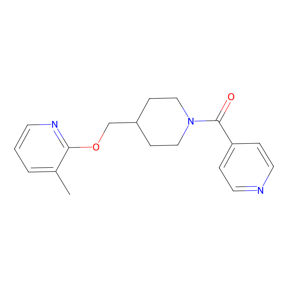 3-Methyl-2-{[1-(pyridine-4-carbonyl)piperidin-4-yl]methoxy}pyridine molecular structure, CAS 2380043-51-4