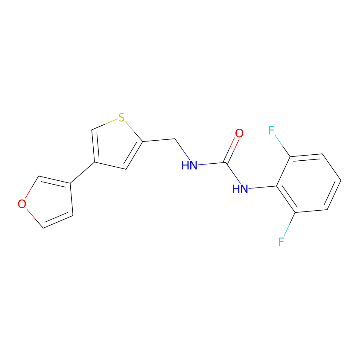 1-(2,6-Difluorophenyl)-3-{[4-(furan-3-yl)thiophen-2-yl]methyl}urea molecular structure, CAS 2380043-57-0
