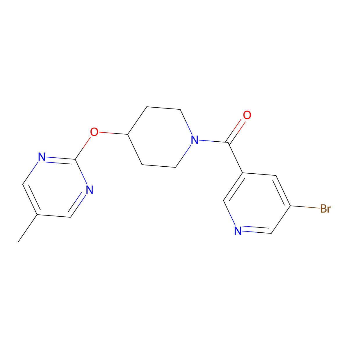 2-{[1-(5-Bromopyridine-3-carbonyl)piperidin-4-yl]oxy}-5-methylpyrimidine molecular structure, CAS 2380043-60-5