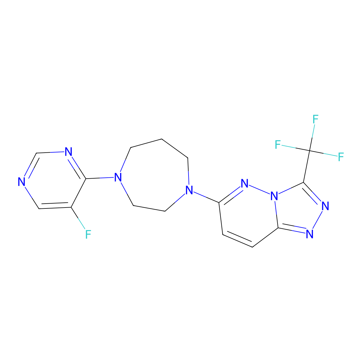 1-(5-Fluoropyrimidin-4-yl)-4-[3-(trifluoromethyl)-[1,2,4]triazolo[4,3-b]pyridazin-6-yl]-1,4-diazepane molecular structure, CAS 2380043-61-6