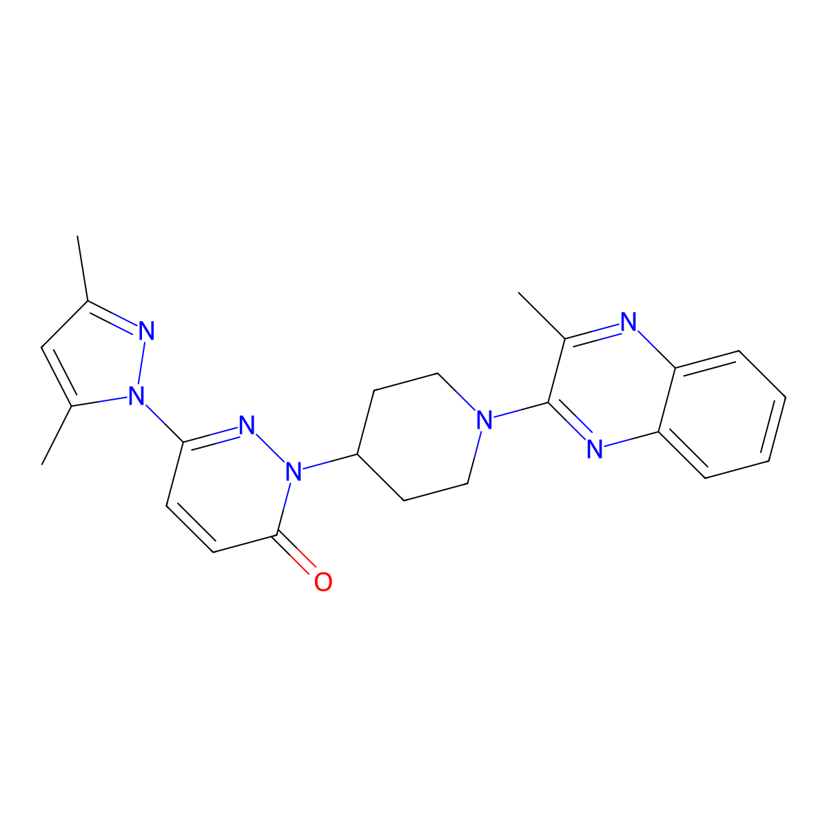 6-(3,5-dimethyl-1H-pyrazol-1-yl)-2-[1-(3-methylquinoxalin-2-yl)piperidin-4-yl]-2,3-dihydropyridazin-3-one molecular structure, CAS 2380043-66-1