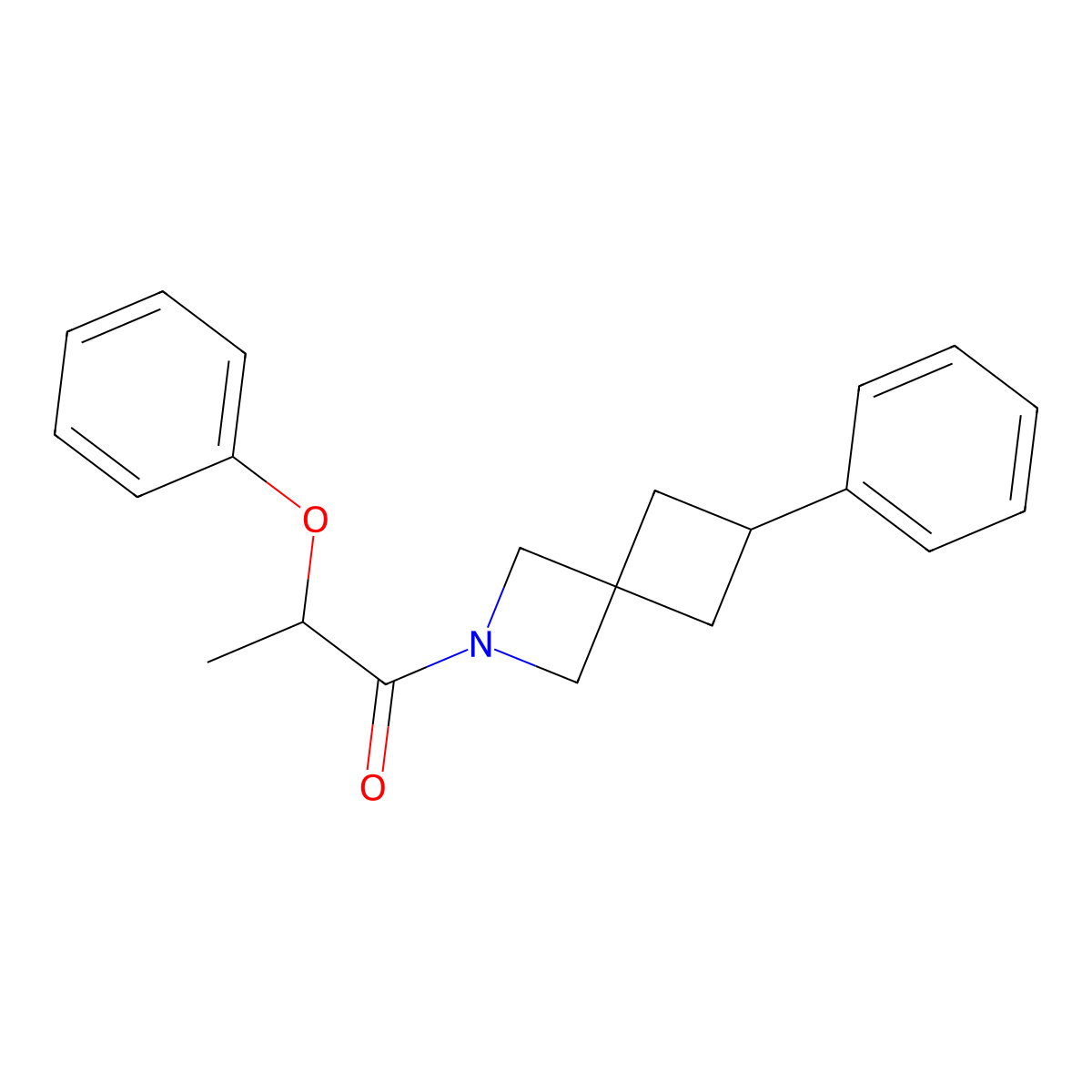 2-Phenoxy-1-(6-phenyl-2-azaspiro[3.3]heptan-2-yl)propan-1-one molecular structure, CAS 2380043-68-3