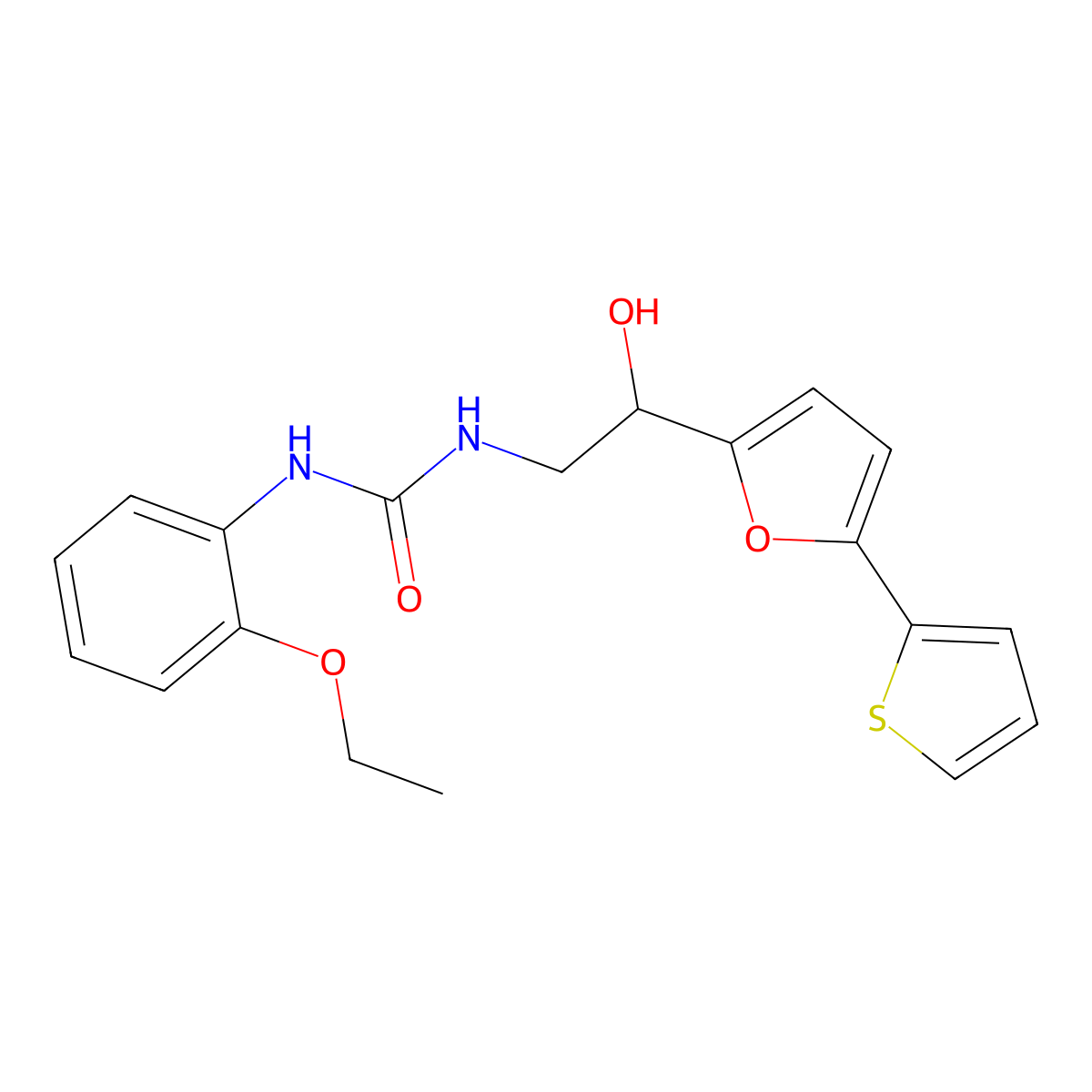 1-(2-Ethoxyphenyl)-3-[2-hydroxy-2-(5-thiophen-2-ylfuran-2-yl)ethyl]urea molecular structure, CAS 2380043-79-6