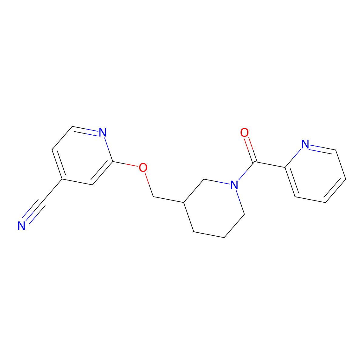 2-{[1-(Pyridine-2-carbonyl)piperidin-3-yl]methoxy}pyridine-4-carbonitrile molecular structure, CAS 2380043-81-0