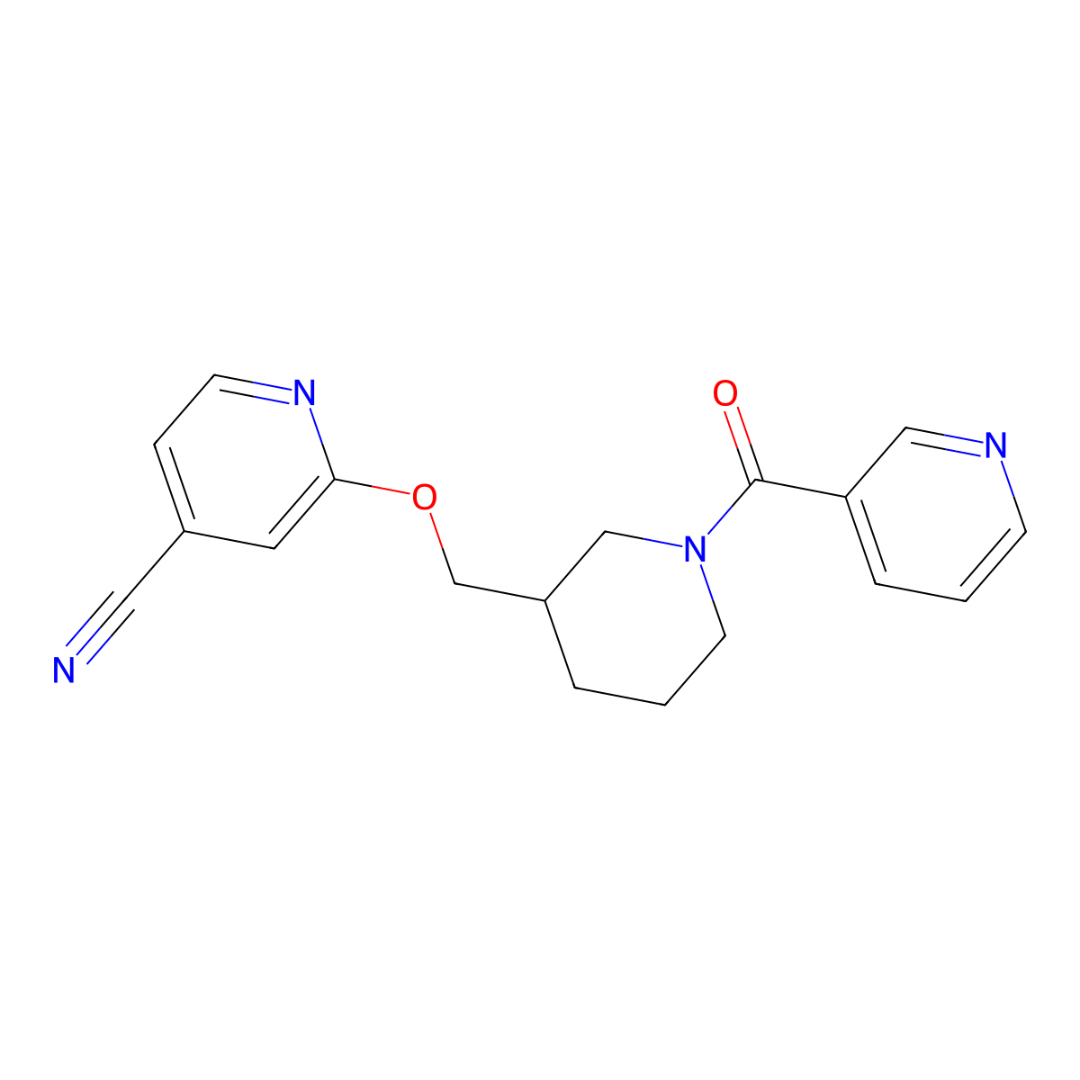 2-{[1-(Pyridine-3-carbonyl)piperidin-3-yl]methoxy}pyridine-4-carbonitrile molecular structure, CAS 2380043-83-2