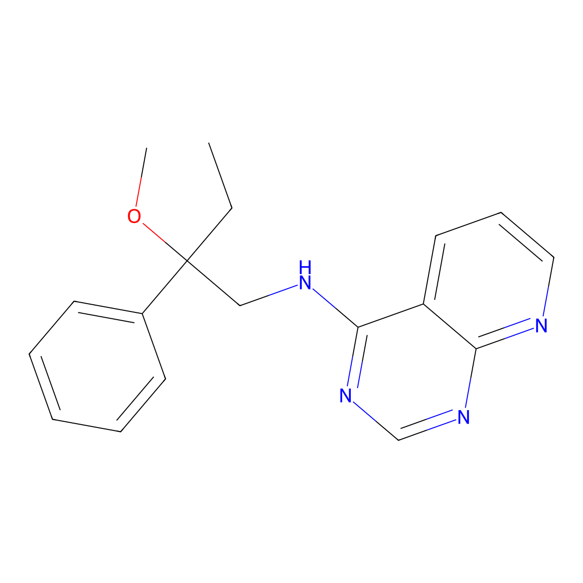 N-(2-Methoxy-2-phenylbutyl)pyrido[2,3-d]pyrimidin-4-amine molecular structure, CAS 2380044-12-0