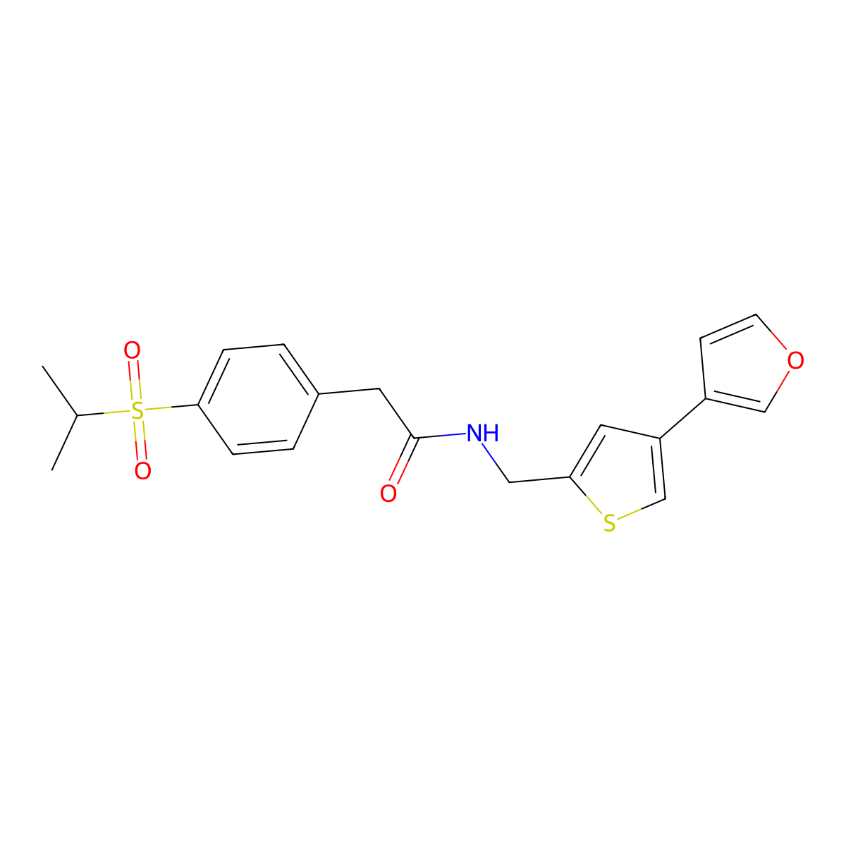 N-{[4-(furan-3-yl)thiophen-2-yl]methyl}-2-[4-(propane-2-sulfonyl)phenyl]acetamide molecular structure, CAS 2380044-13-1