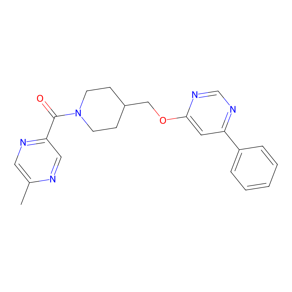 4-{[1-(5-Methylpyrazine-2-carbonyl)piperidin-4-yl]methoxy}-6-phenylpyrimidine molecular structure, CAS 2380044-22-2