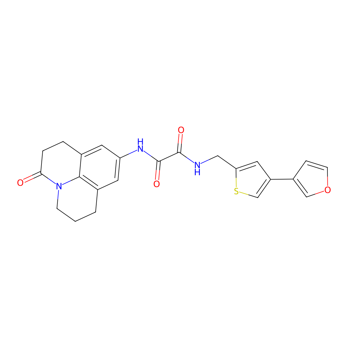 N-{[4-(furan-3-yl)thiophen-2-yl]methyl}-N'-{2-oxo-1-azatricyclo[7.3.1.0^{5,13}]trideca-5,7,9(13)-trien-7-yl}ethanediamide molecular structure, CAS 2380044-28-8