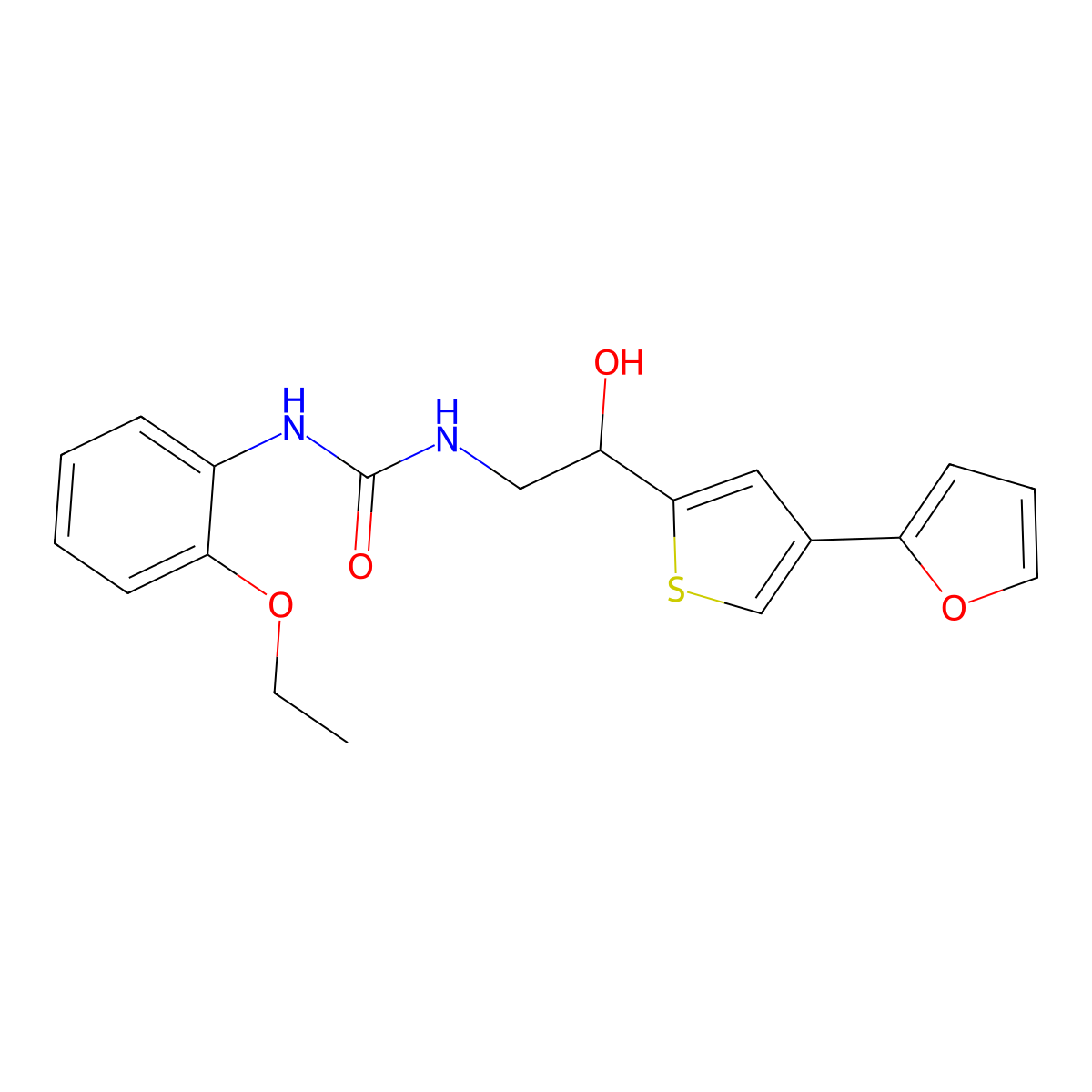 1-(2-Ethoxyphenyl)-3-{2-[4-(furan-2-yl)thiophen-2-yl]-2-hydroxyethyl}urea molecular structure, CAS 2380044-33-5