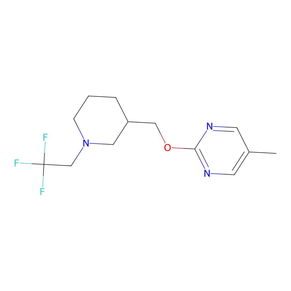 5-Methyl-2-{[1-(2,2,2-trifluoroethyl)piperidin-3-yl]methoxy}pyrimidine molecular structure, CAS 2380044-37-9