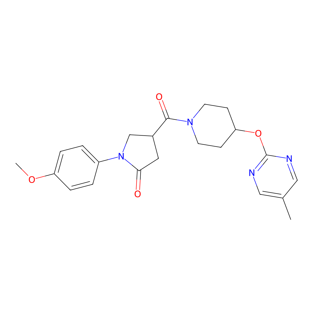 1-(4-Methoxyphenyl)-4-{4-[(5-methylpyrimidin-2-yl)oxy]piperidine-1-carbonyl}pyrrolidin-2-one molecular structure, CAS 2380044-40-4