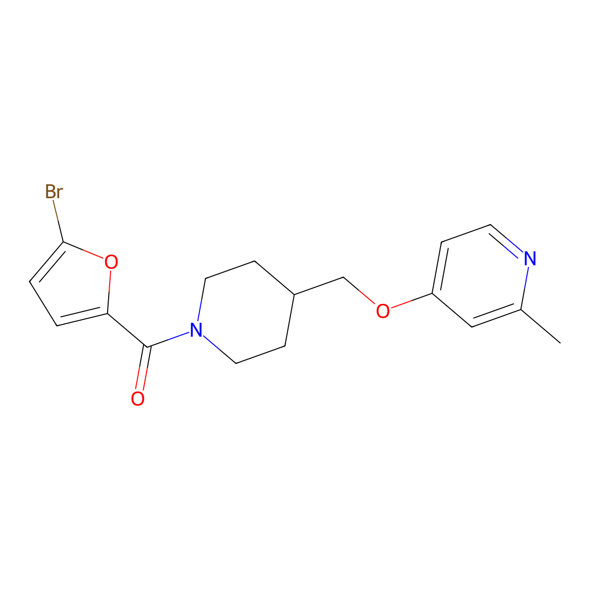4-{[1-(5-Bromofuran-2-carbonyl)piperidin-4-yl]methoxy}-2-methylpyridine molecular structure, CAS 2380044-52-8