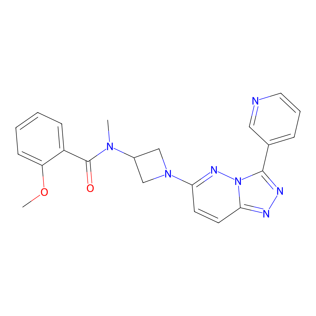 2-methoxy-N-methyl-N-{1-[3-(pyridin-3-yl)-[1,2,4]triazolo[4,3-b]pyridazin-6-yl]azetidin-3-yl}benzamide molecular structure, CAS 2380044-53-9