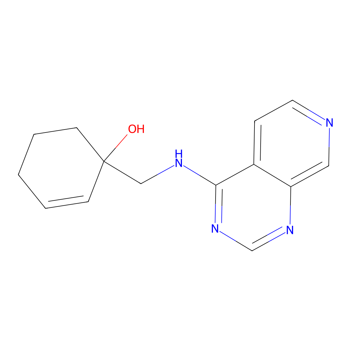 1-[({Pyrido[3,4-d]pyrimidin-4-yl}amino)methyl]cyclohex-2-en-1-ol molecular structure, CAS 2380044-59-5