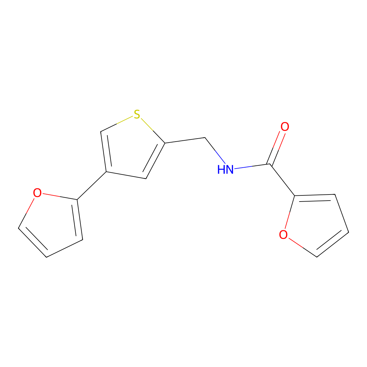 N-{[4-(furan-2-yl)thiophen-2-yl]methyl}furan-2-carboxamide molecular structure, CAS 2380044-68-6