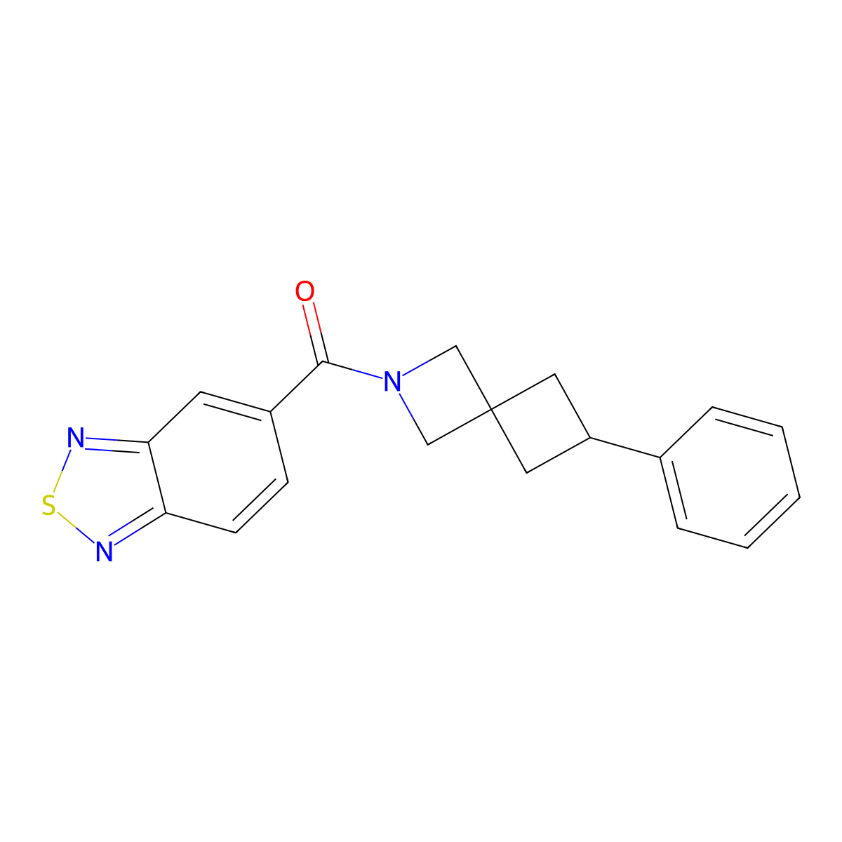 5-{6-Phenyl-2-azaspiro[3.3]heptane-2-carbonyl}-2,1,3-benzothiadiazole molecular structure, CAS 2380044-71-1