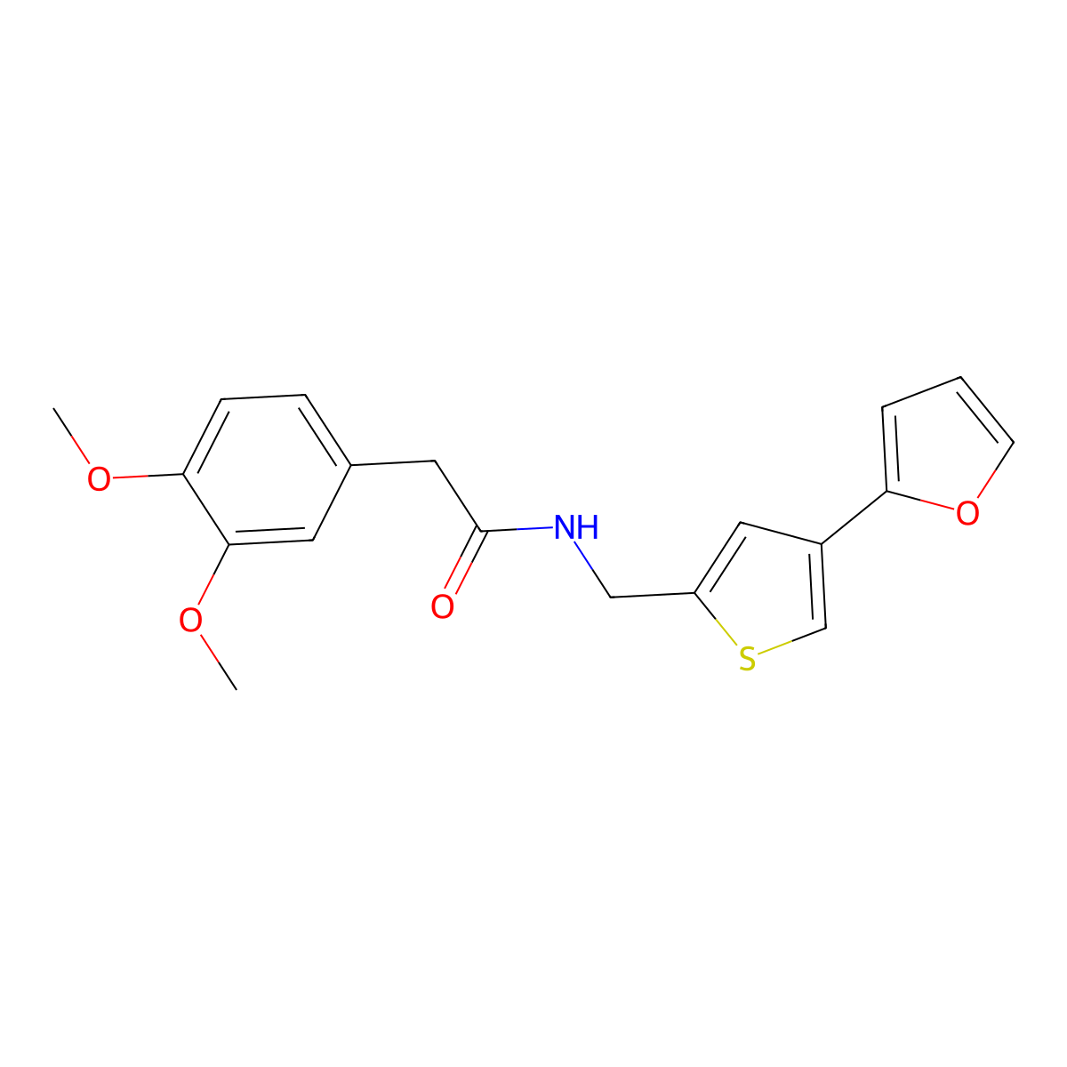2-(3,4-Dimethoxyphenyl)-N-[[4-(furan-2-yl)thiophen-2-yl]methyl]acetamide molecular structure, CAS 2380044-75-5