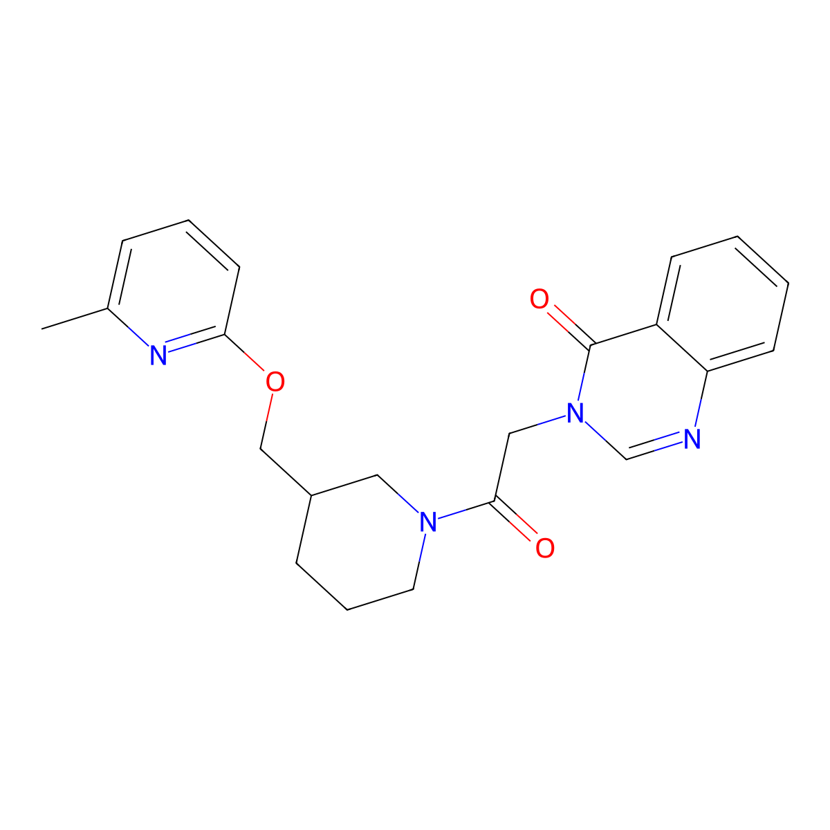 3-[2-(3-{[(6-Methylpyridin-2-yl)oxy]methyl}piperidin-1-yl)-2-oxoethyl]-3,4-dihydroquinazolin-4-one molecular structure, CAS 2380044-85-7