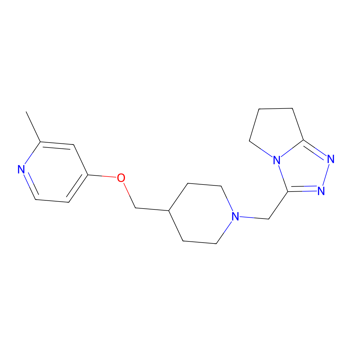 2-methyl-4-{[1-({5H,6H,7H-pyrrolo[2,1-c][1,2,4]triazol-3-yl}methyl)piperidin-4-yl]methoxy}pyridine molecular structure, CAS 2380044-88-0