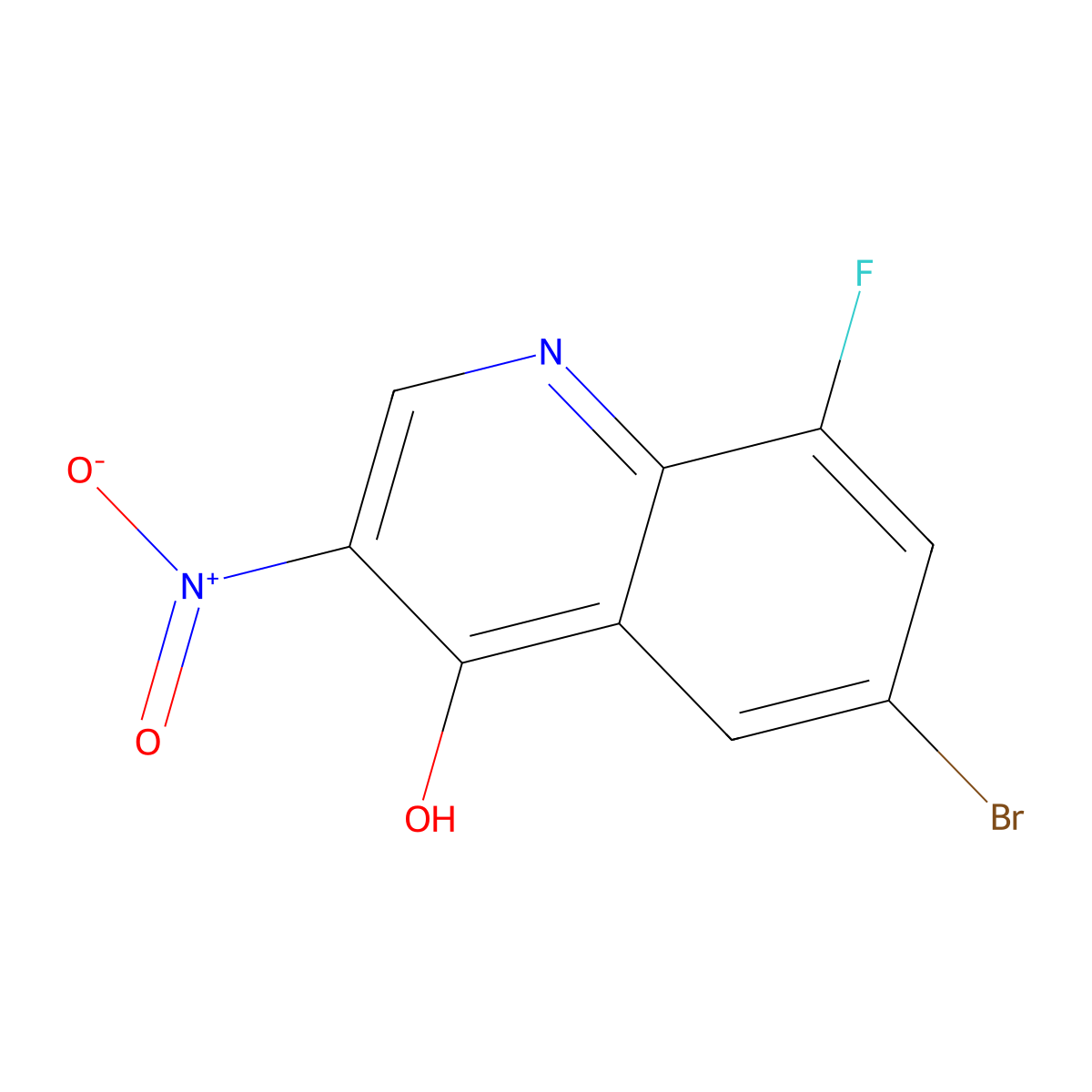 6-Bromo-8-fluoro-3-nitroquinolin-4-ol molecular structure, CAS 2380053-98-3