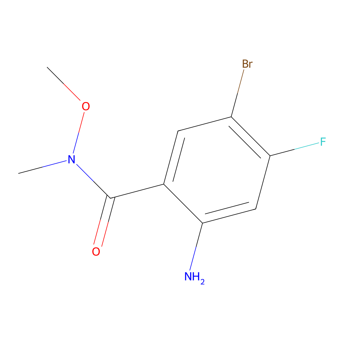 2-Amino-5-bromo-4-fluoro-N-methoxy-N-methylbenzamide molecular structure, CAS 2380054-14-6
