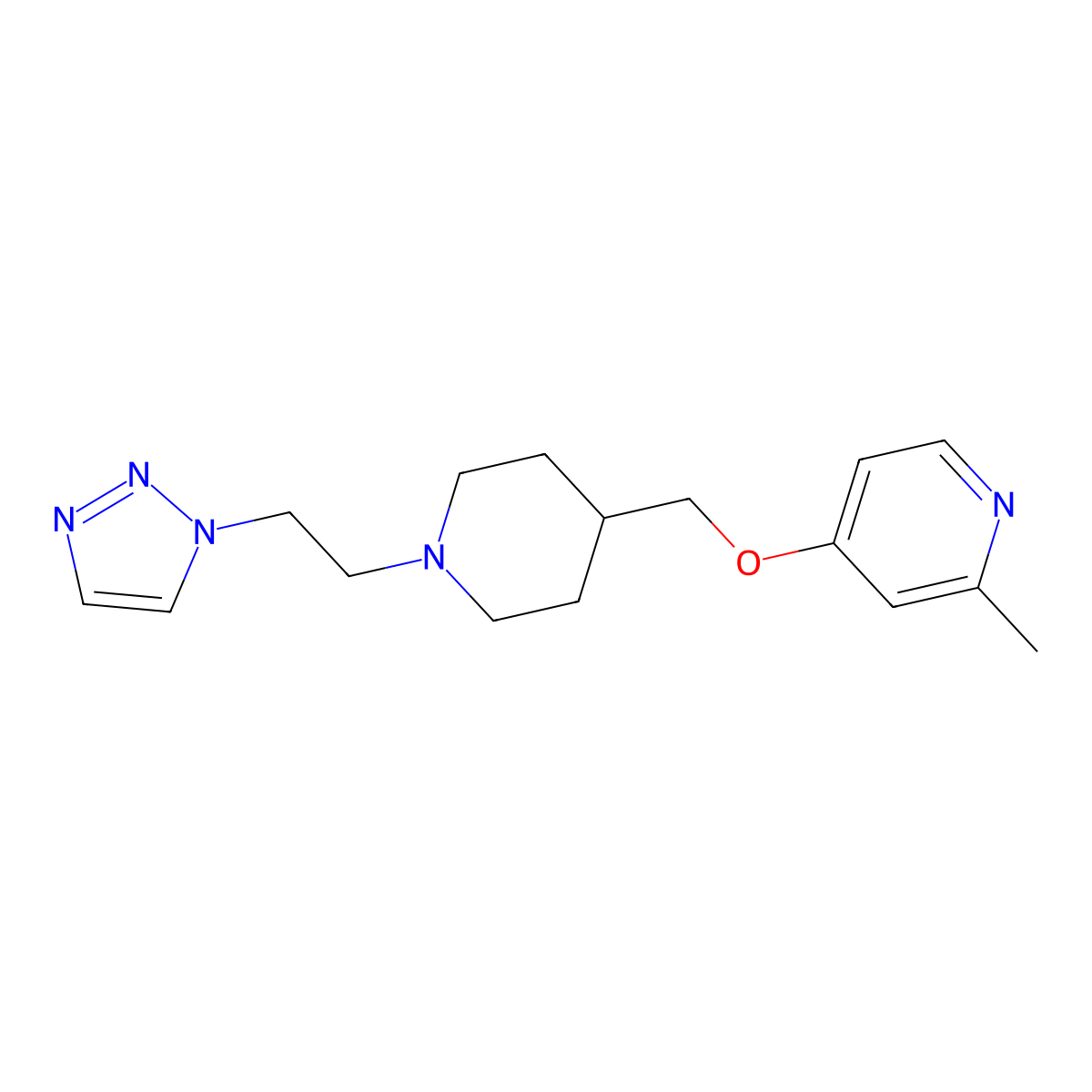 2-methyl-4-({1-[2-(1H-1,2,3-triazol-1-yl)ethyl]piperidin-4-yl}methoxy)pyridine molecular structure, CAS 2380056-49-3