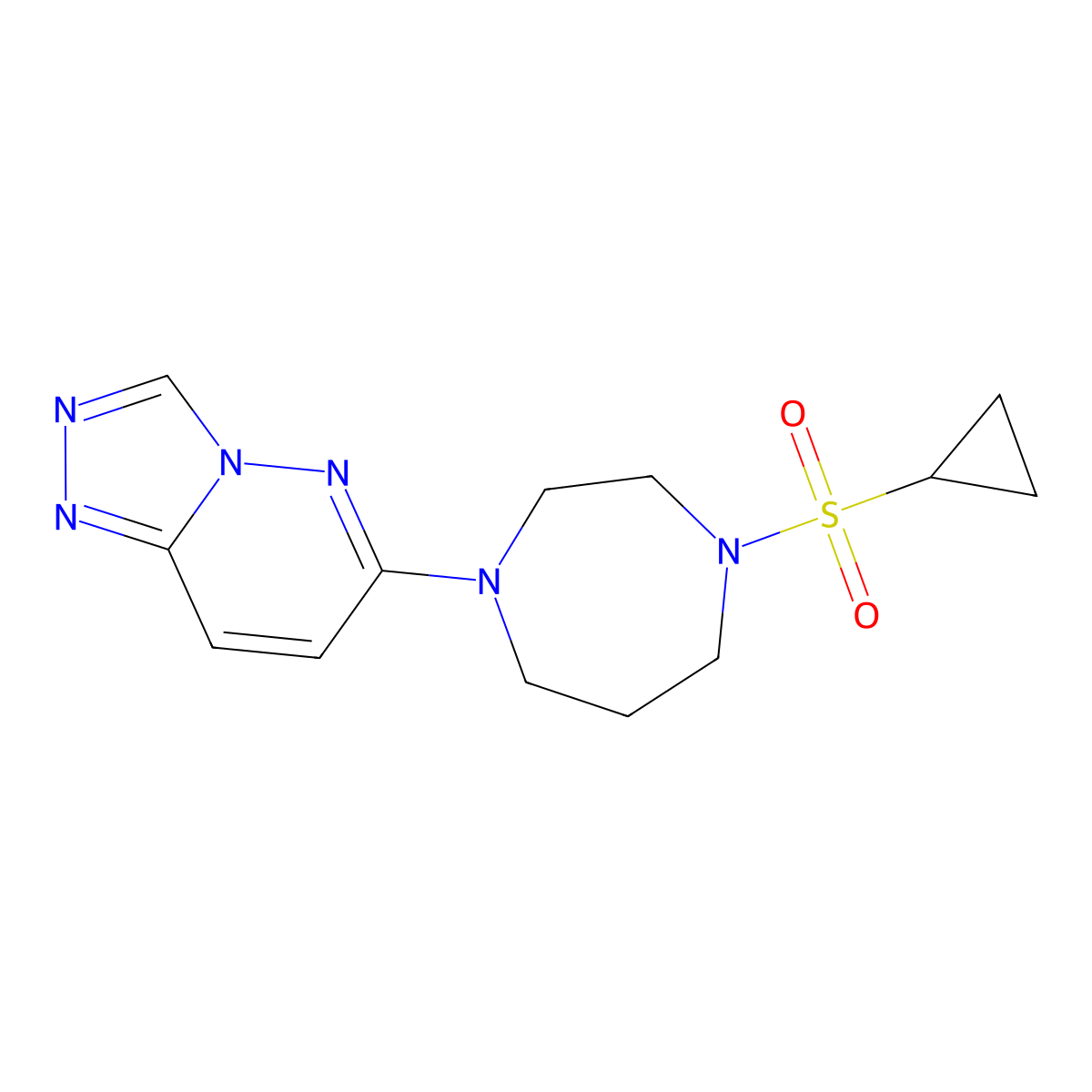 1-(Cyclopropanesulfonyl)-4-{[1,2,4]triazolo[4,3-b]pyridazin-6-yl}-1,4-diazepane molecular structure, CAS 2380056-63-1