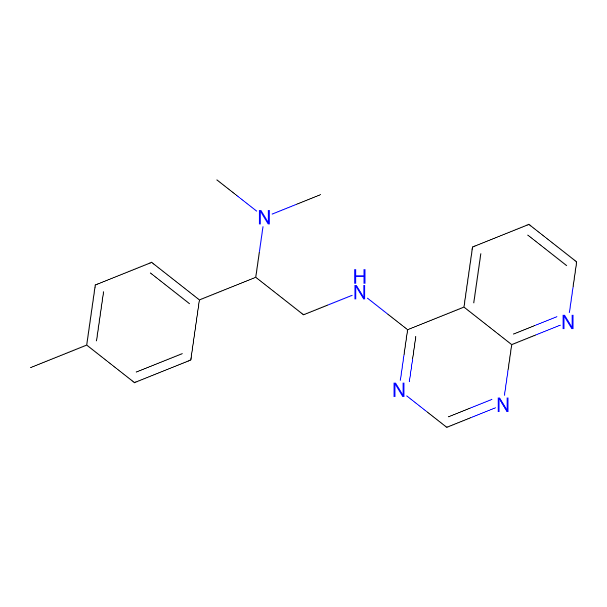 N-[2-(dimethylamino)-2-(4-methylphenyl)ethyl]pyrido[2,3-d]pyrimidin-4-amine molecular structure, CAS 2380056-84-6