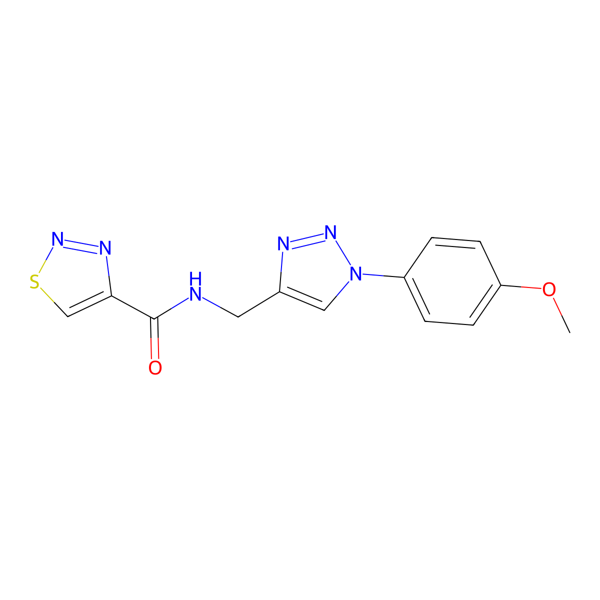 N-{[1-(4-methoxyphenyl)-1H-1,2,3-triazol-4-yl]methyl}-1,2,3-thiadiazole-4-carboxamide molecular structure, CAS 2380056-87-9