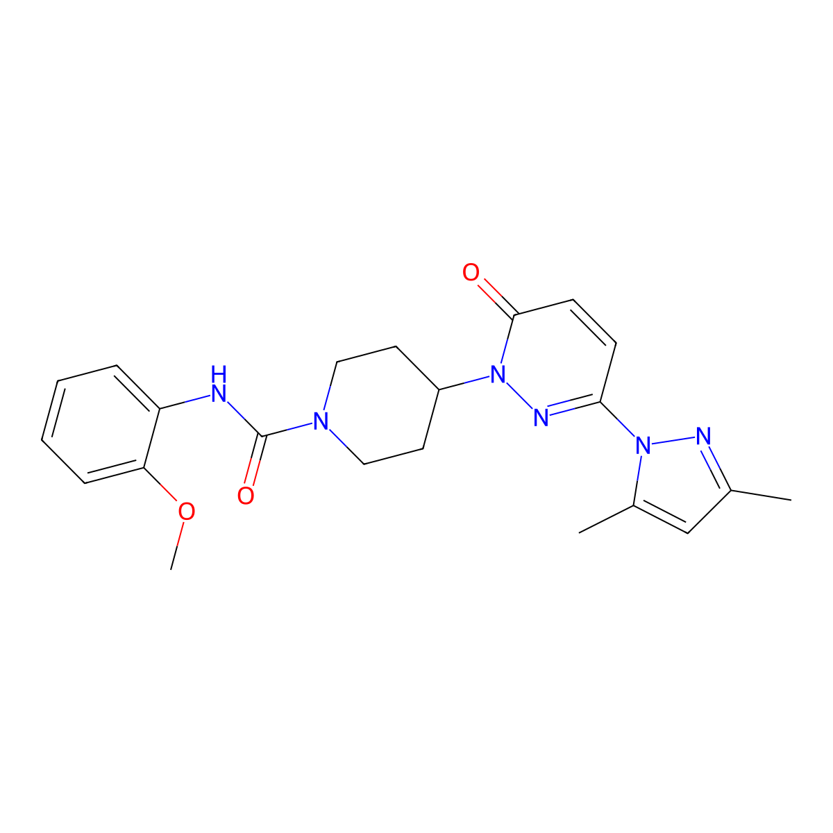 4-[3-(3,5-dimethyl-1H-pyrazol-1-yl)-6-oxo-1,6-dihydropyridazin-1-yl]-N-(2-methoxyphenyl)piperidine-1-carboxamide molecular structure, CAS 2380056-88-0