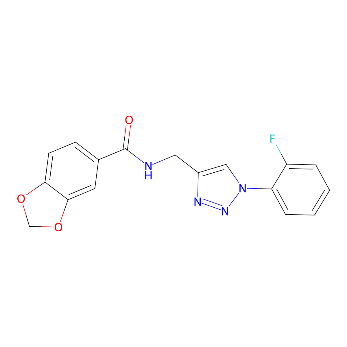 N-{[1-(2-fluorophenyl)-1H-1,2,3-triazol-4-yl]methyl}-2H-1,3-benzodioxole-5-carboxamide molecular structure, CAS 2380056-93-7
