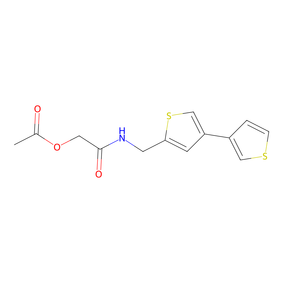 [({[3,3'-Bithiophene]-5-yl}methyl)carbamoyl]methyl acetate molecular structure, CAS 2380056-94-8