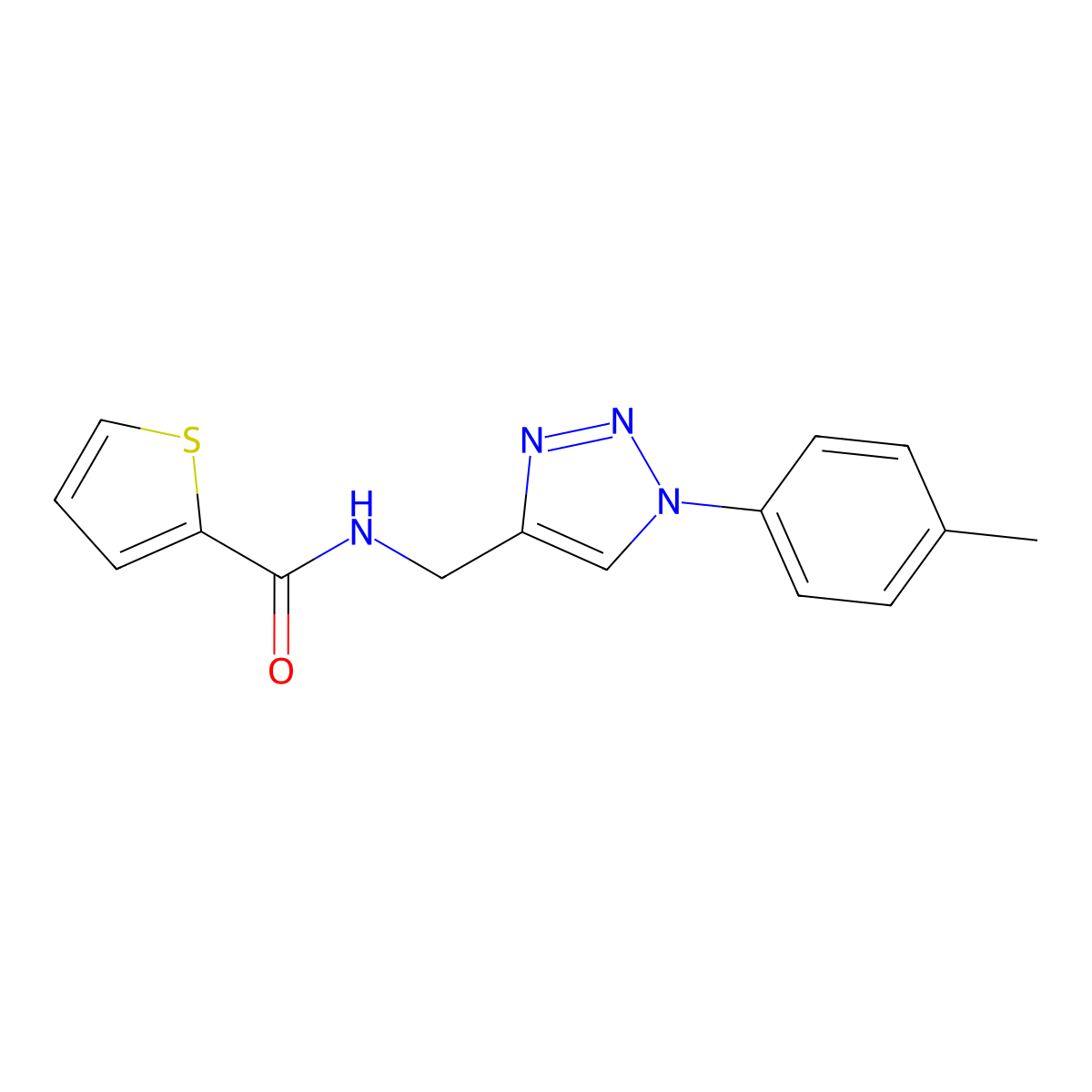 N-{[1-(4-methylphenyl)-1H-1,2,3-triazol-4-yl]methyl}thiophene-2-carboxamide molecular structure, CAS 2380057-22-5