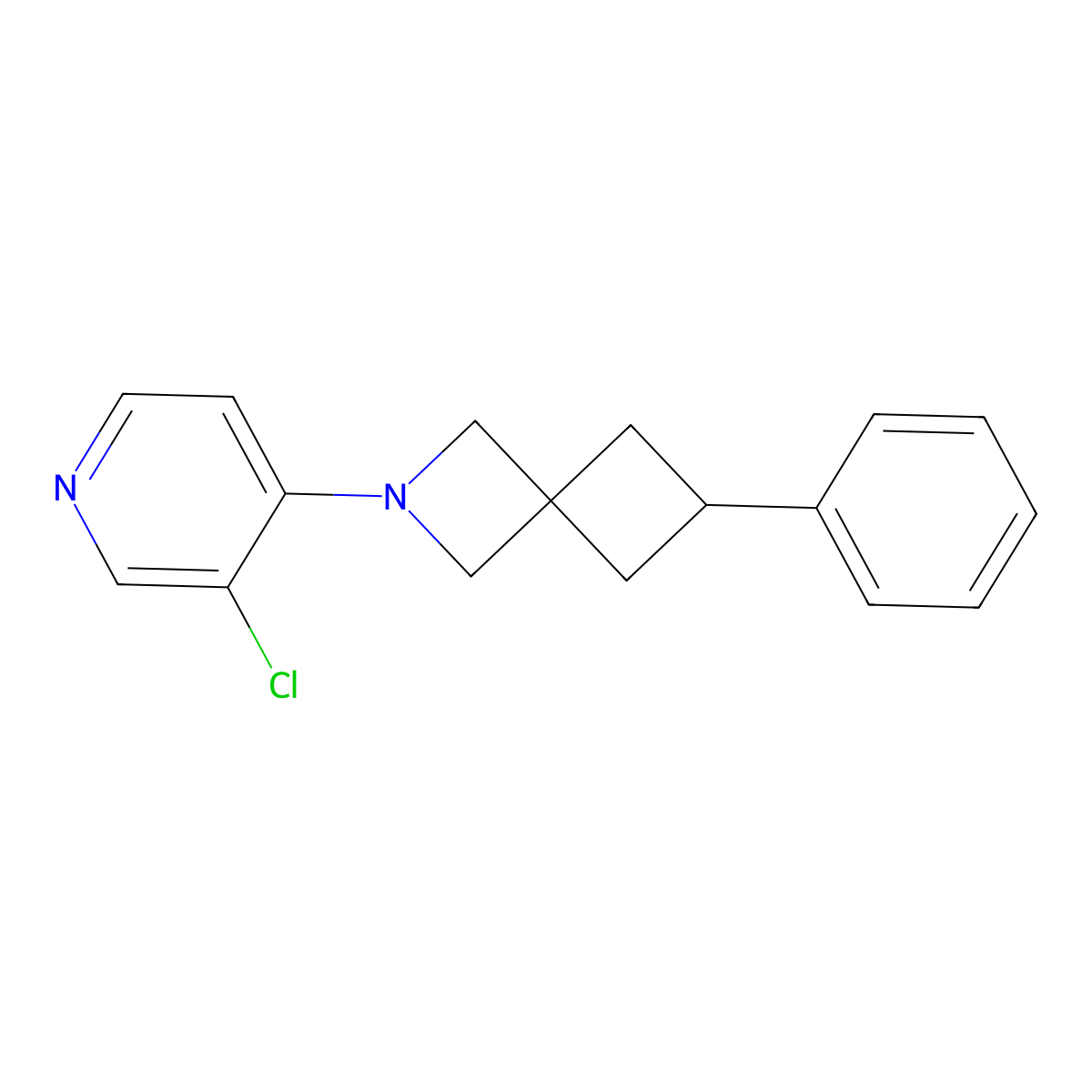 2-(3-Chloropyridin-4-yl)-6-phenyl-2-azaspiro[3.3]heptane molecular structure, CAS 2380057-32-7