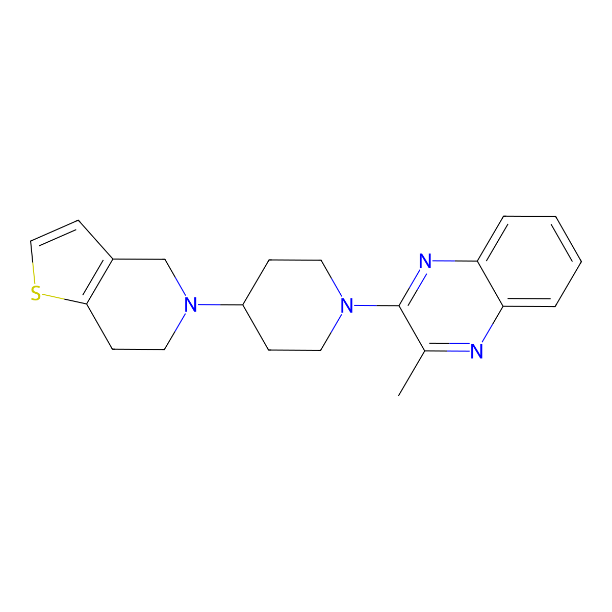 2-methyl-3-(4-{4H,5H,6H,7H-thieno[3,2-c]pyridin-5-yl}piperidin-1-yl)quinoxaline molecular structure, CAS 2380057-49-6