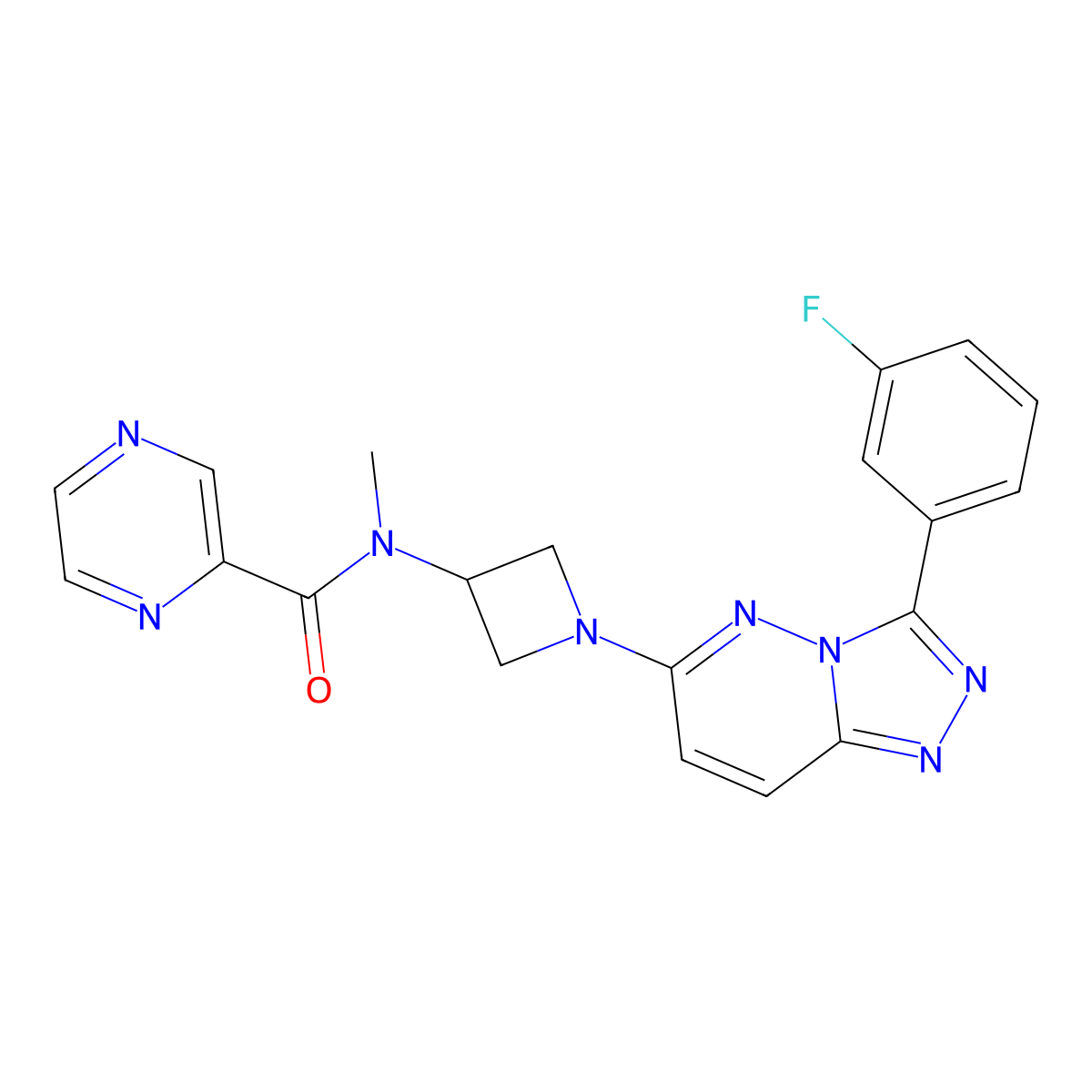 N-{1-[3-(3-fluorophenyl)-[1,2,4]triazolo[4,3-b]pyridazin-6-yl]azetidin-3-yl}-N-methylpyrazine-2-carboxamide molecular structure, CAS 2380057-51-0