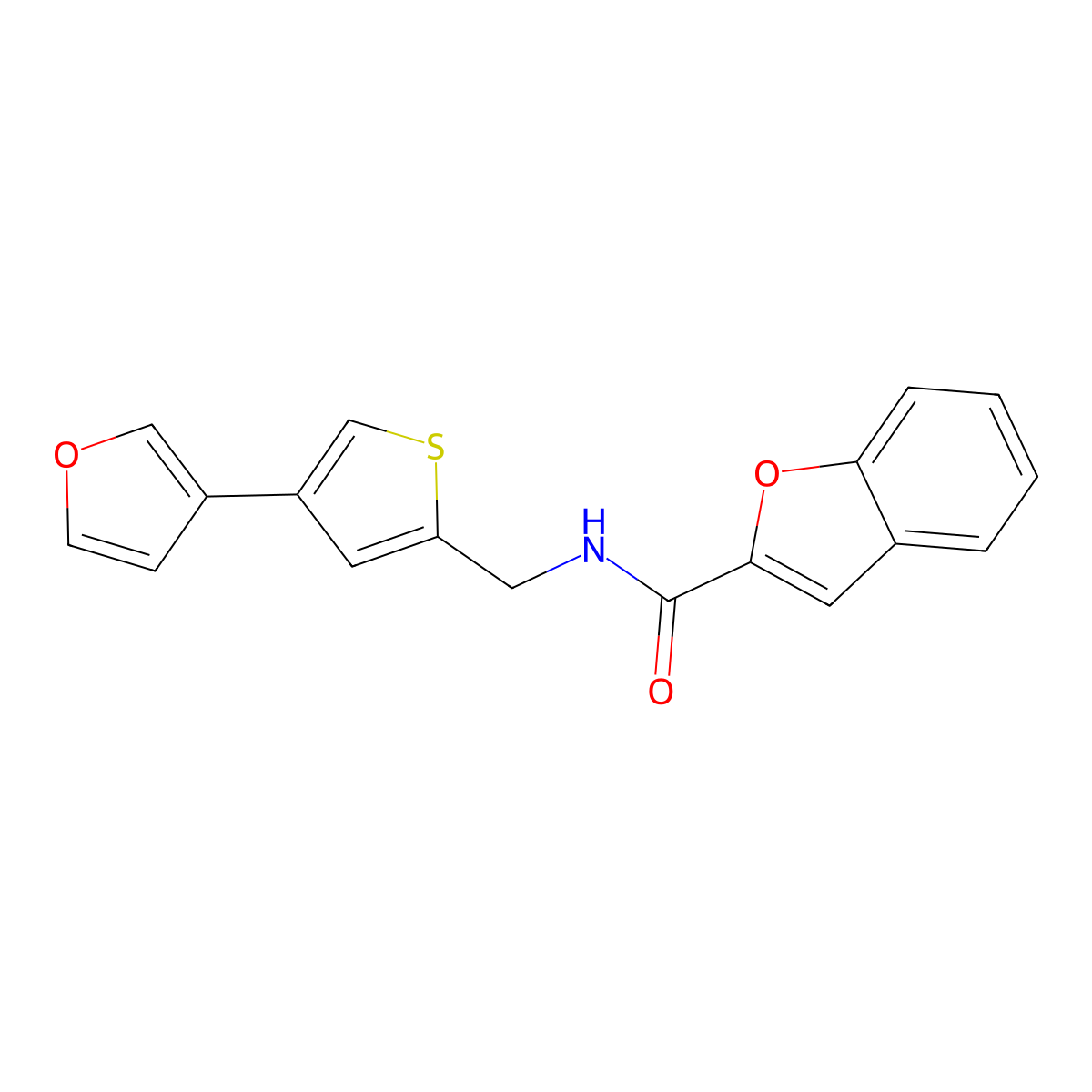 N-[[4-(Furan-3-yl)thiophen-2-yl]methyl]-1-benzofuran-2-carboxamide molecular structure, CAS 2380057-65-6