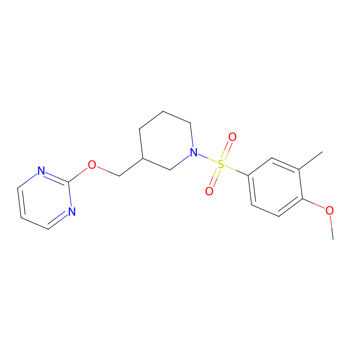 2-{[1-(4-Methoxy-3-methylbenzenesulfonyl)piperidin-3-yl]methoxy}pyrimidine molecular structure, CAS 2380057-78-1
