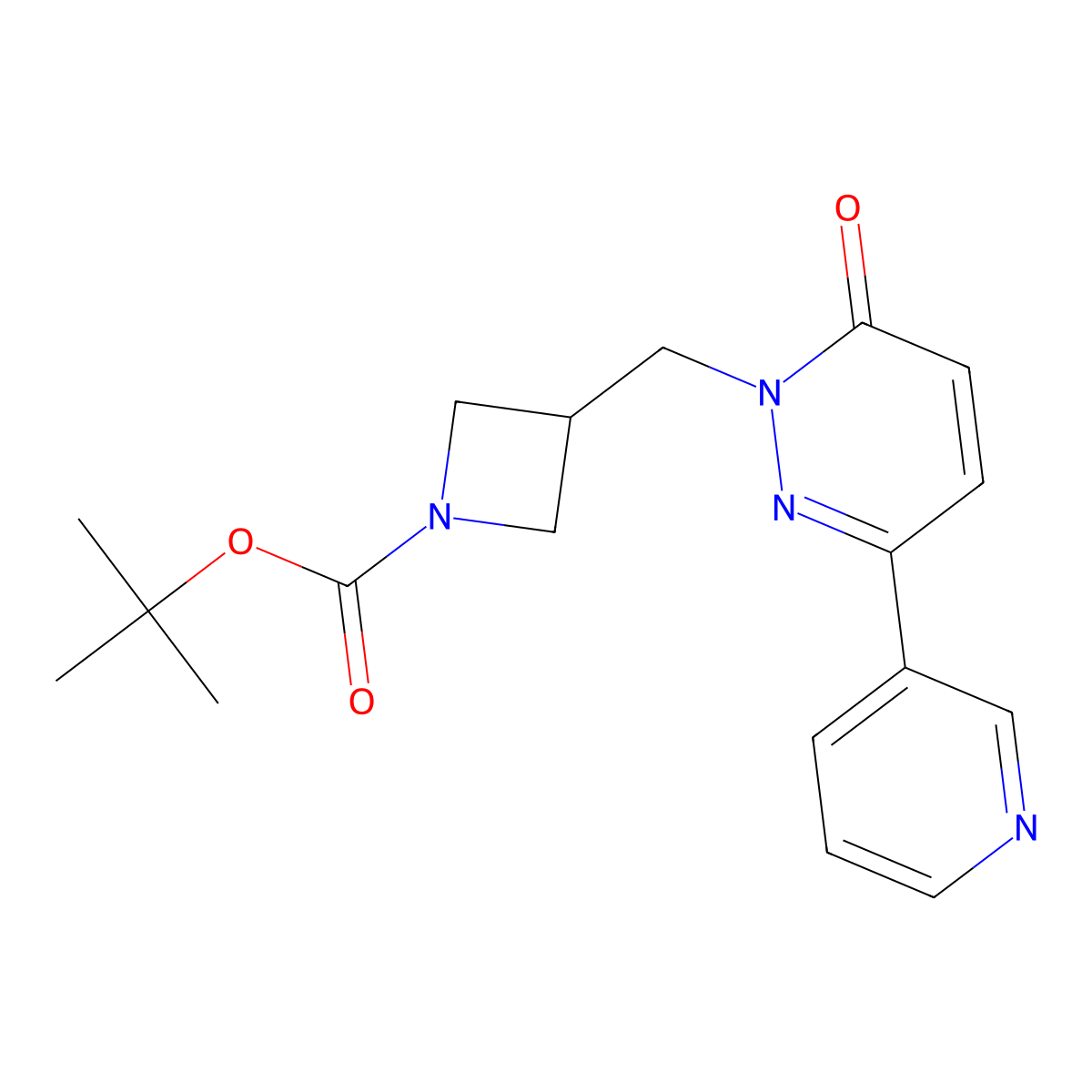 Tert-butyl 3-{[6-oxo-3-(pyridin-3-yl)-1,6-dihydropyridazin-1-yl]methyl}azetidine-1-carboxylate molecular structure, CAS 2380057-90-7