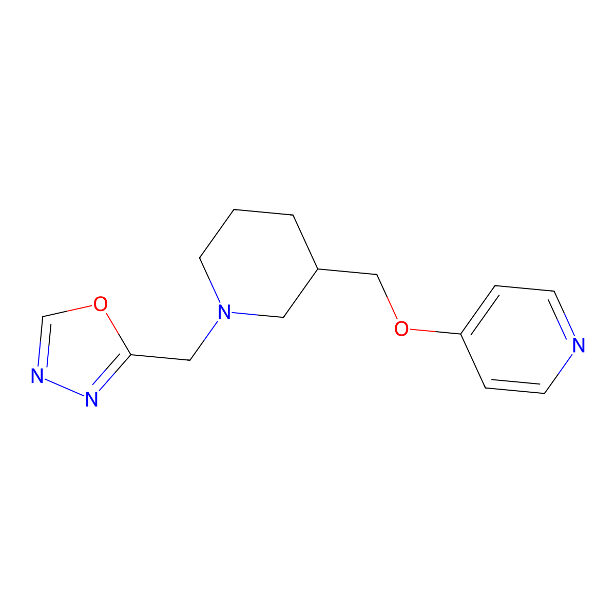 4-({1-[(1,3,4-Oxadiazol-2-yl)methyl]piperidin-3-yl}methoxy)pyridine molecular structure, CAS 2380057-93-0