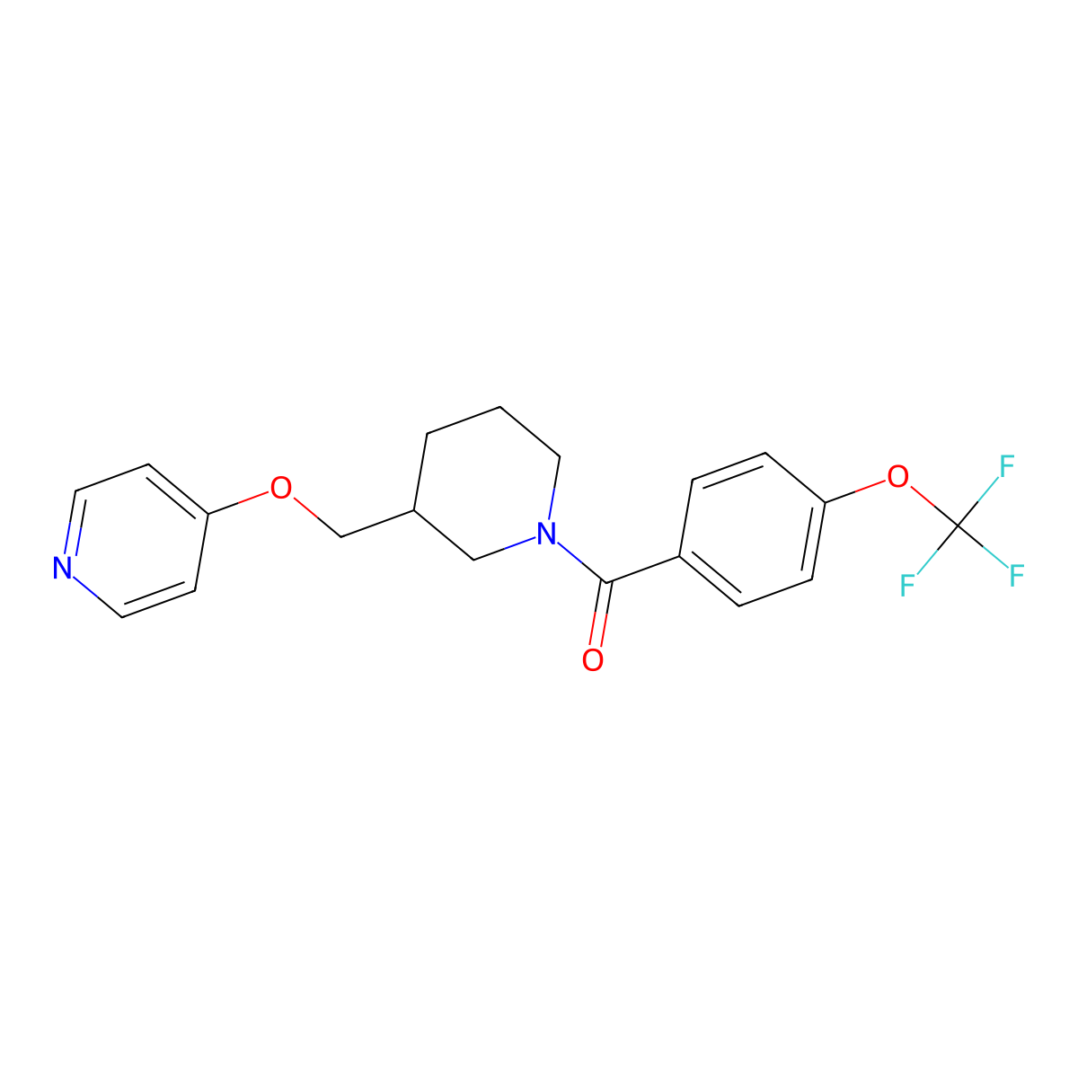 4-({1-[4-(Trifluoromethoxy)benzoyl]piperidin-3-yl}methoxy)pyridine molecular structure, CAS 2380058-11-5