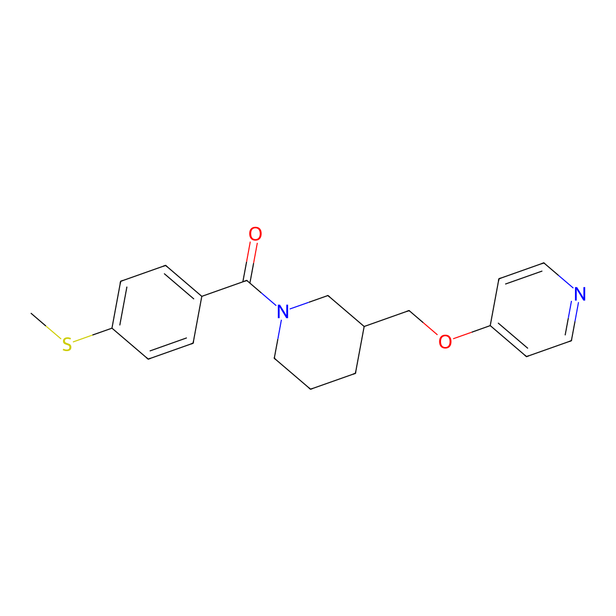 4-({1-[4-(Methylsulfanyl)benzoyl]piperidin-3-yl}methoxy)pyridine molecular structure, CAS 2380058-13-7