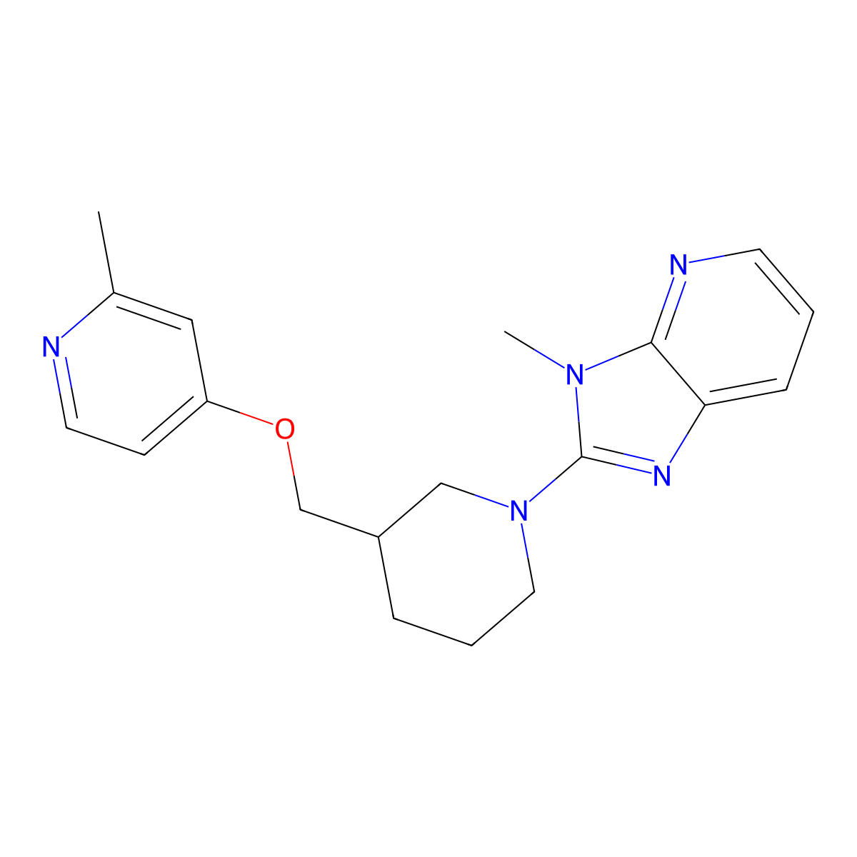 2-methyl-4-[(1-{3-methyl-3H-imidazo[4,5-b]pyridin-2-yl}piperidin-3-yl)methoxy]pyridine molecular structure, CAS 2380058-20-6