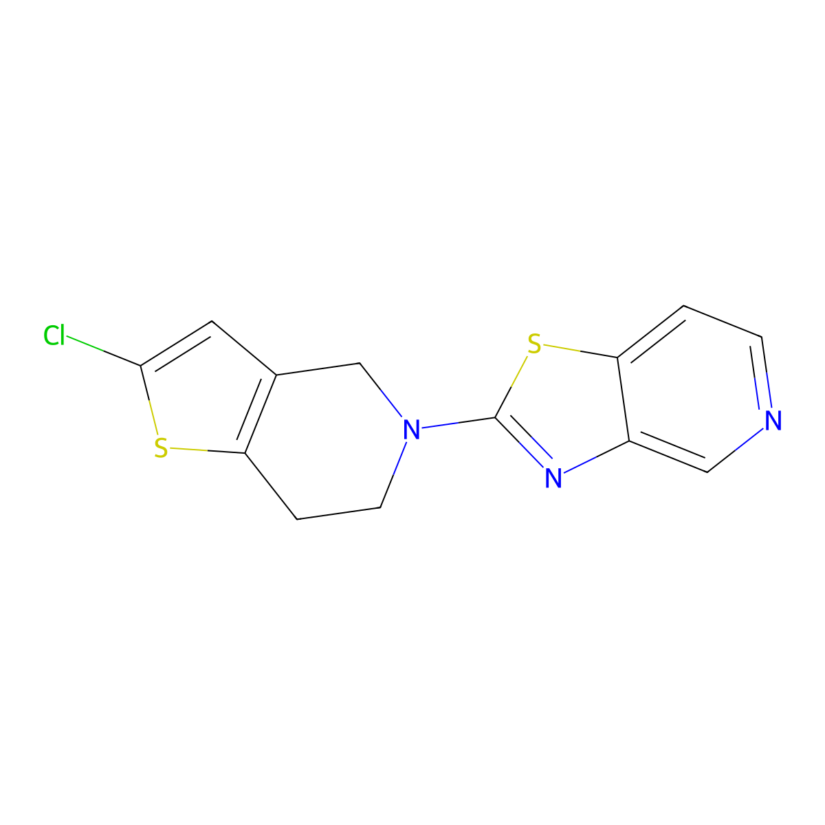 2-chloro-5-{[1,3]thiazolo[4,5-c]pyridin-2-yl}-4H,5H,6H,7H-thieno[3,2-c]pyridine molecular structure, CAS 2380058-22-8
