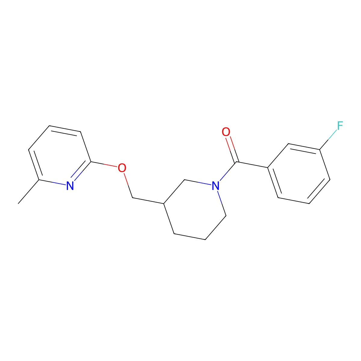 2-{[1-(3-Fluorobenzoyl)piperidin-3-yl]methoxy}-6-methylpyridine molecular structure, CAS 2380058-33-1