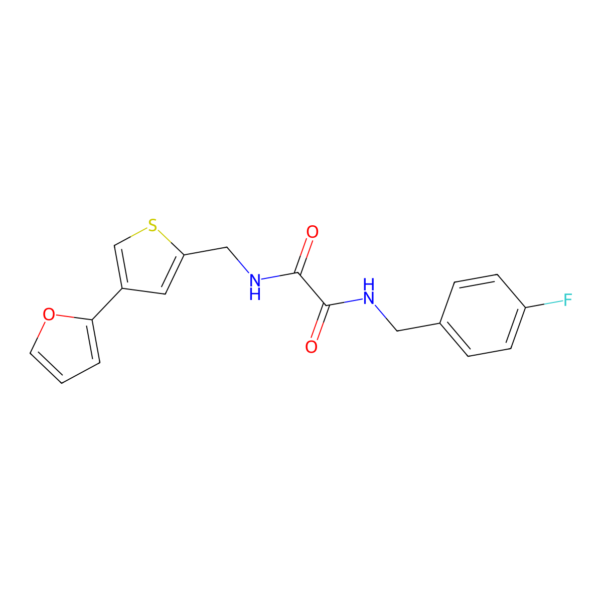 N'-[(4-fluorophenyl)methyl]-N-{[4-(furan-2-yl)thiophen-2-yl]methyl}ethanediamide molecular structure, CAS 2380058-35-3